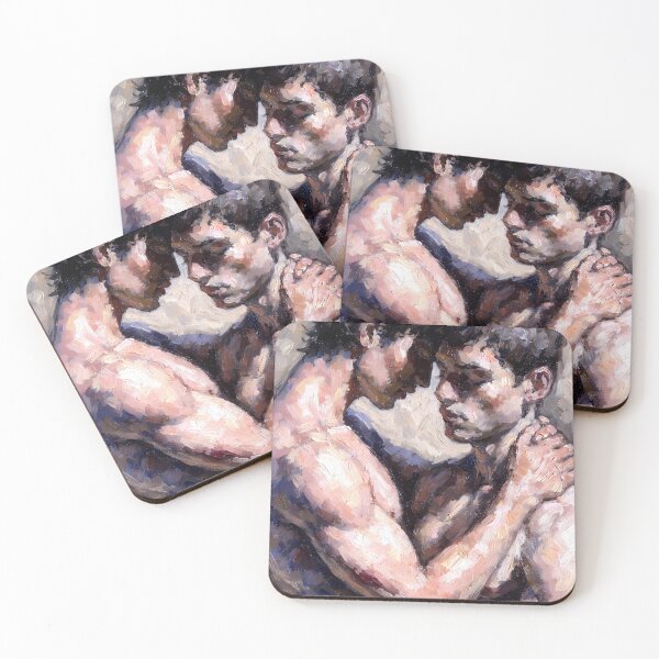Item preview, Impasto Romance – Intimate Queer Oil Painting Fine Art designed and sold by gayishdesign.