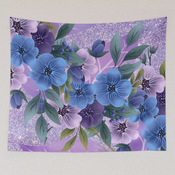 Item preview, Blue Purple Flower Glitter designed and sold by MountainRoisin.