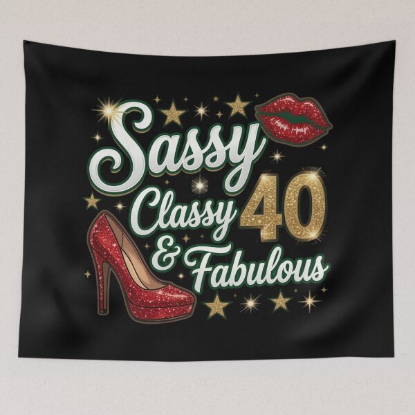 Item preview, Sassy Classy Fabulous 40 Glitter Design designed and sold by TshirtsOnline-.