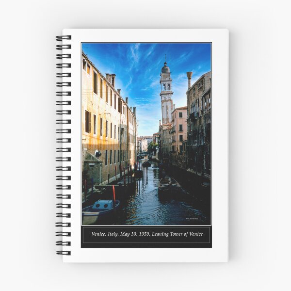 Item preview, Venice, Italy, May 30, 1959, Leaning Tower of Venice, Canal, Architecture designed and sold by AMacGPhilly.