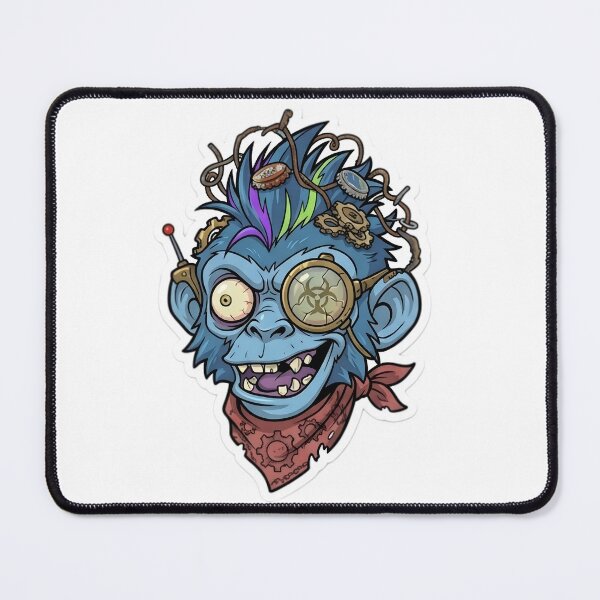 Item preview, Steampunk Zombie Monkey Sticker 1 | Mad Scientist Gorilla Head | Cyberpunk Monkey Face | Mechanical Ape Cartoon | Gothic Horror Vinyl Sticker designed and sold by Bhaskar Digital Art.
