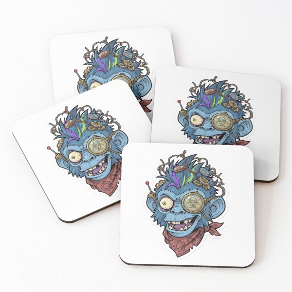 Item preview, Steampunk Zombie Monkey Sticker 1 | Mad Scientist Gorilla Head | Cyberpunk Monkey Face | Mechanical Ape Cartoon | Gothic Horror Vinyl Sticker designed and sold by Bhaskar Digital Art.