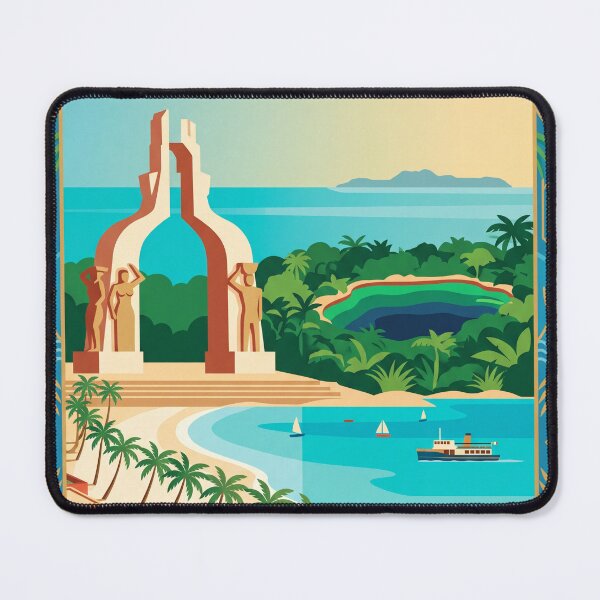 Item preview, Playa del Carmen Mexico Vintage Travel Poster – Retro Riviera Maya Wall Art designed and sold by Bomax121.