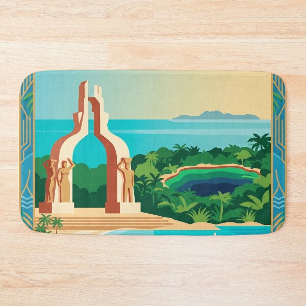 Item preview, Playa del Carmen Mexico Vintage Travel Poster – Retro Riviera Maya Wall Art designed and sold by Bomax121.