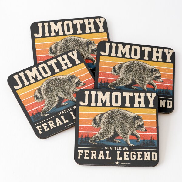 Item preview, Jimothy Feral Legend Vintage Retro Raccoon Illustration designed and sold by VGAfanatic.