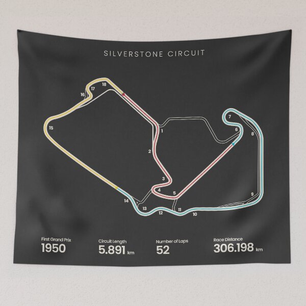 Item preview, Silverstone Circuit | British Grand Prix Motorsports Circuit Map designed and sold by archetype prints.