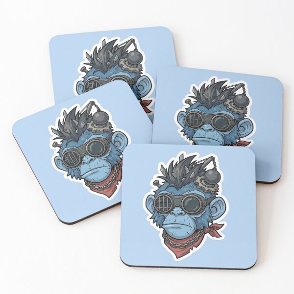 Item preview, Steampunk Zombie Monkey Sticker 2 | Mad Scientist Gorilla Head | Cyberpunk Monkey Face | Mechanical Ape Cartoon | Gothic Horror Vinyl Sticker designed and sold by Bhaskar Digital Art.