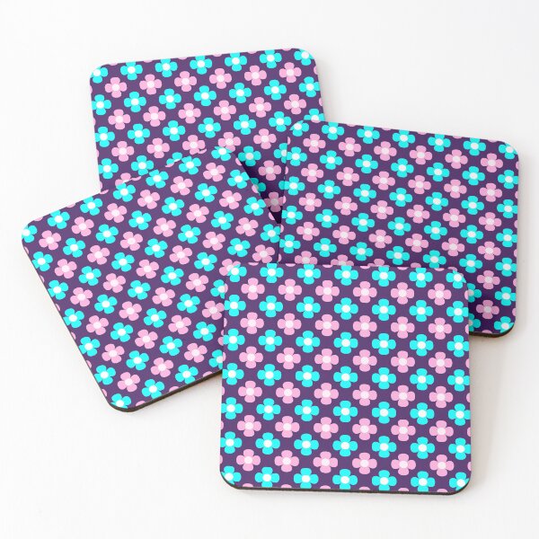 Item preview, Retro Mod Flower Pattern | Pink & Teal Floral Seamless Design designed and sold by ravenwildstudio.