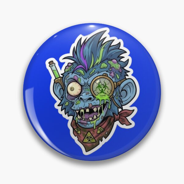 Item preview, Steampunk Zombie Monkey Sticker 3 | Mad Scientist Gorilla Head | Cyberpunk Monkey Face | Mechanical Ape Cartoon | Gothic Horror Vinyl Sticker designed and sold by Bhaskar Digital Art.