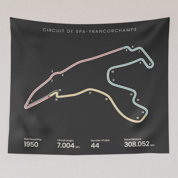 Item preview, Circuit de Spa Francorchamps | Belgian Grand Prix Motorsports Circuit Map designed and sold by archetype prints.