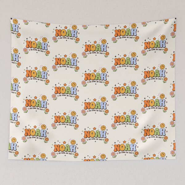 Item preview, Noah Retro Groovy Name | Be Kind Be You Cute Smiley Design designed and sold by looplandger.