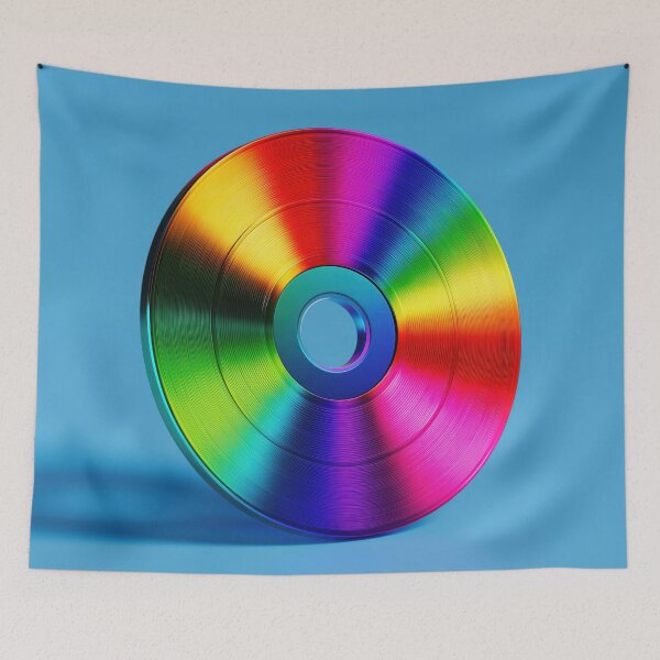 Item preview, Colorful Rainbow CD-ROM – Vibrant Retro Tech Disc Art Design designed and sold by WordPlayStudio.