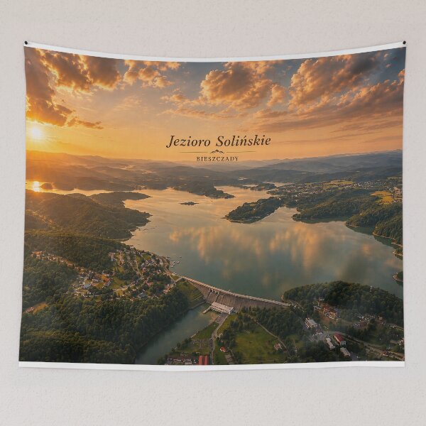 Item preview, Solina Dam & Lake Solina | Bieszczady, Poland Aerial View designed and sold by JMDG Studio.
