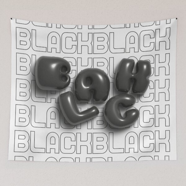 Item preview, Black Aesthetic 3D Bubble Letters Black and White designed and sold by AniDragonfly.
