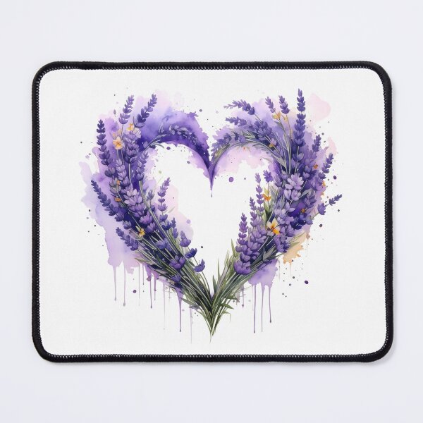 Item preview, Purple Lavender Floral Heart Watercolor Illustration designed and sold by BetweenForms.