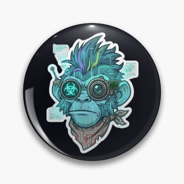 Item preview, Steampunk Zombie Monkey Sticker 4 | Mad Scientist Gorilla Head | Cyberpunk Monkey Face | Mechanical Ape Cartoon | Gothic Horror Vinyl Sticker designed and sold by Bhaskar Digital Art.