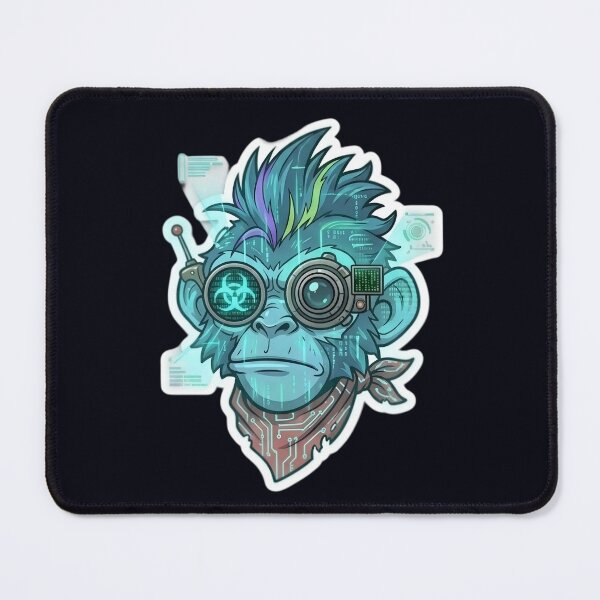 Item preview, Steampunk Zombie Monkey Sticker 4 | Mad Scientist Gorilla Head | Cyberpunk Monkey Face | Mechanical Ape Cartoon | Gothic Horror Vinyl Sticker designed and sold by Bhaskar Digital Art.