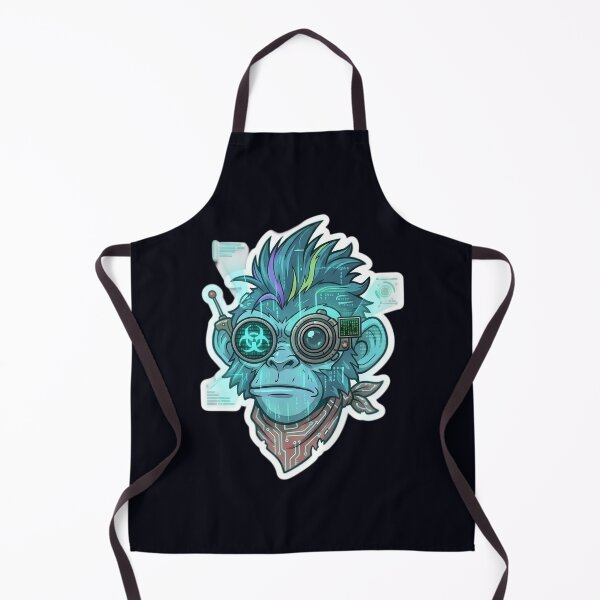 Item preview, Steampunk Zombie Monkey Sticker 4 | Mad Scientist Gorilla Head | Cyberpunk Monkey Face | Mechanical Ape Cartoon | Gothic Horror Vinyl Sticker designed and sold by Bhaskar Digital Art.