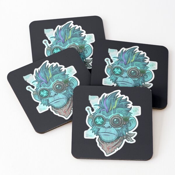 Item preview, Steampunk Zombie Monkey Sticker 4 | Mad Scientist Gorilla Head | Cyberpunk Monkey Face | Mechanical Ape Cartoon | Gothic Horror Vinyl Sticker designed and sold by Bhaskar Digital Art.