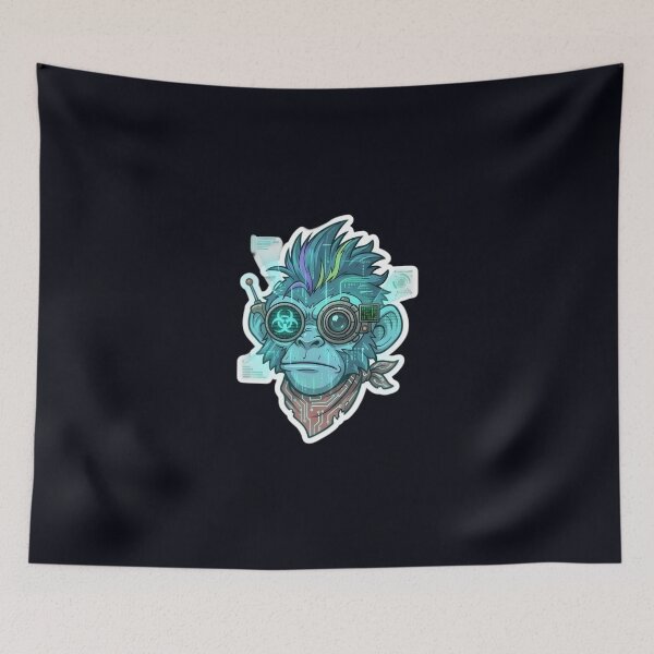 Item preview, Steampunk Zombie Monkey Sticker 4 | Mad Scientist Gorilla Head | Cyberpunk Monkey Face | Mechanical Ape Cartoon | Gothic Horror Vinyl Sticker designed and sold by Bhaskar Digital Art.