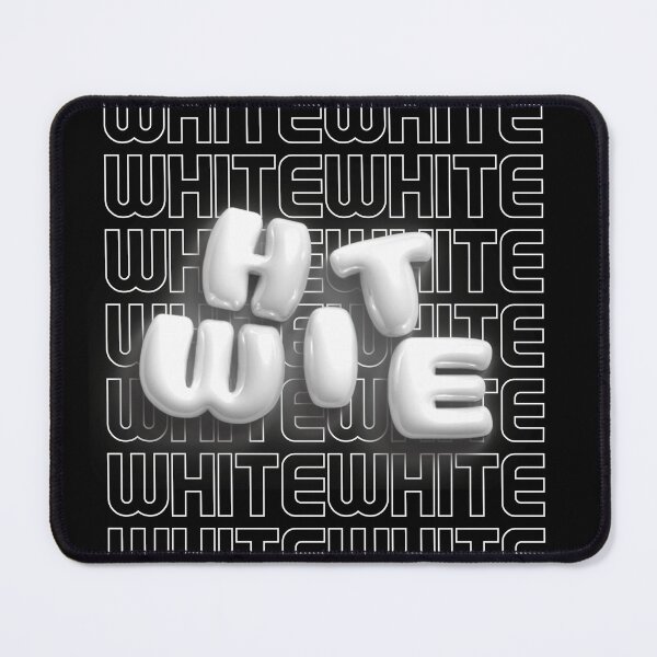 Item preview, White Aesthetic 3D Bubble Letters Black and White designed and sold by AniDragonfly.