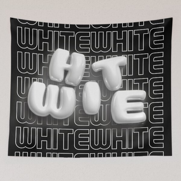 Item preview, White Aesthetic 3D Bubble Letters Black and White designed and sold by AniDragonfly.