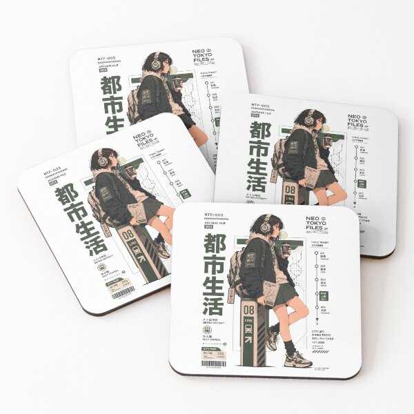 Item preview, Neo Tokyo Files 003 - Metro District | Tokyo Transit Anime Techwear Girl designed and sold by Noro Art .