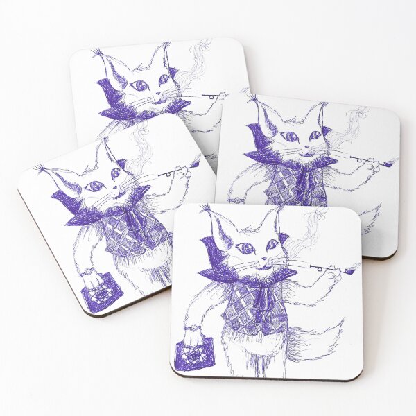 Item preview, Whimsical Victorian Gentleman Cat Hand Drawn Ballpoint Pen designed and sold by BOKEbyTC.