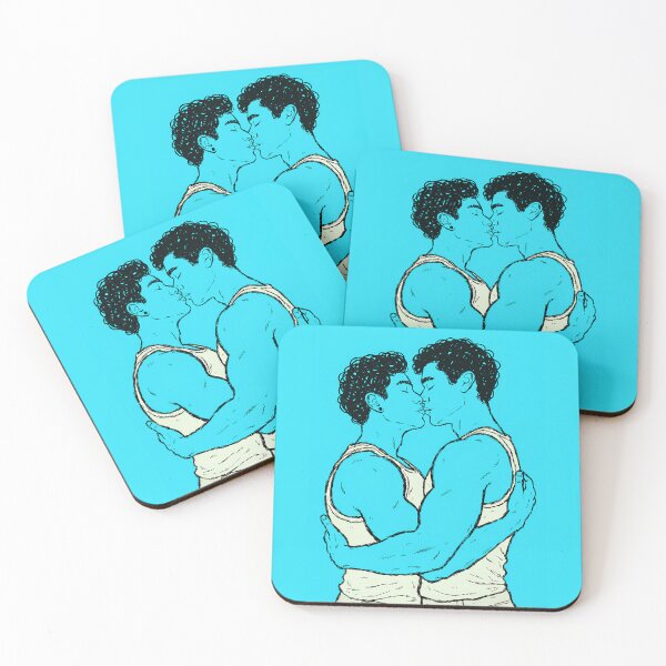 Item preview, Gay Couple Kissing Art – Tender LGBTQ Pride Illustration designed and sold by gayishdesign.