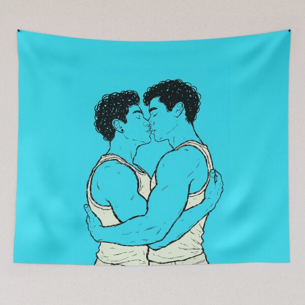 Item preview, Gay Couple Kissing Art – Tender LGBTQ Pride Illustration designed and sold by gayishdesign.