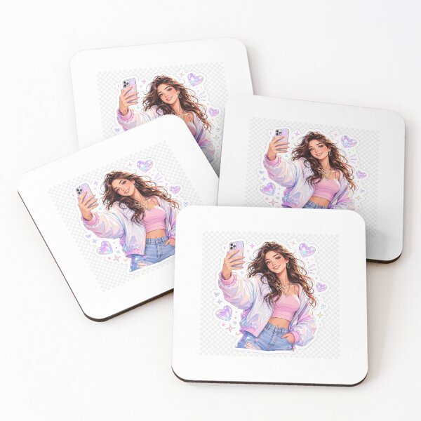 Item preview, Stylish Selfie Girl Aesthetic Die-Cut Sticker designed and sold by Arts121.