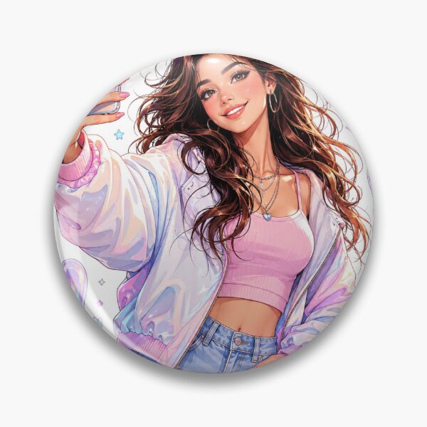 Artikelvorschau, Stylischer Selfie-Girl-Ästhetik-Aufkleber (gestanzt) entworfen und verkauft von Arts121.