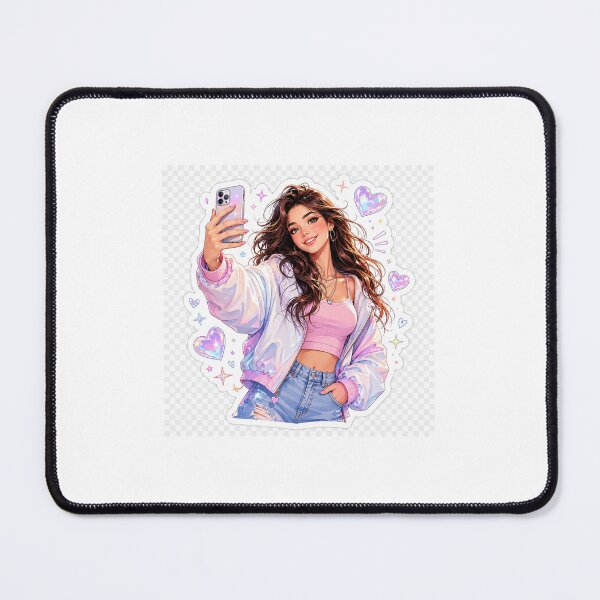 Item preview, Stylish Selfie Girl Aesthetic Die-Cut Sticker designed and sold by Arts121.