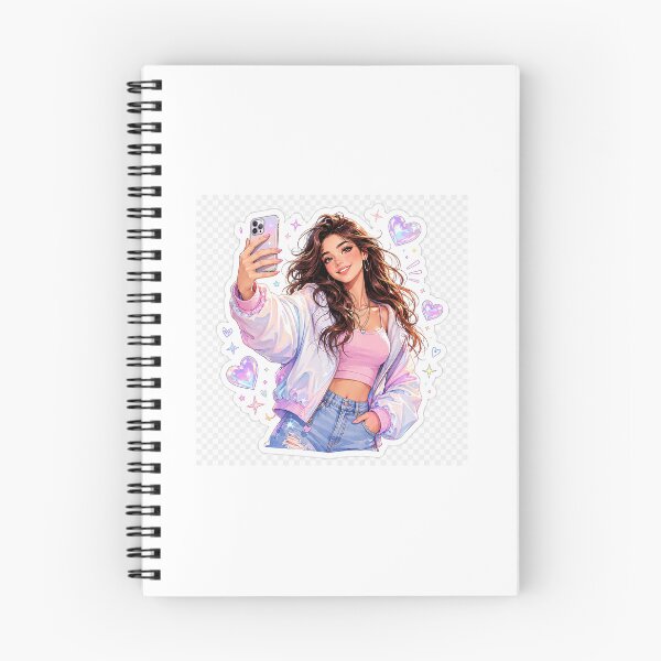 Item preview, Stylish Selfie Girl Aesthetic Die-Cut Sticker designed and sold by Arts121.