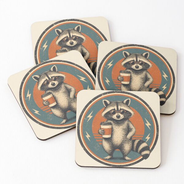 Item preview, Mapache con café designed and sold by PixelToPress.