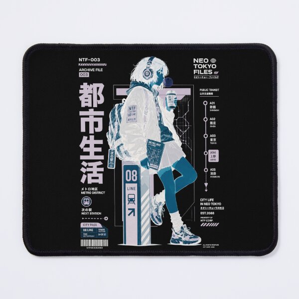 Item preview, Neo Tokyo Files 003 Negative - Metro District | Tokyo Transit Anime Techwear Girl designed and sold by Noro Art .