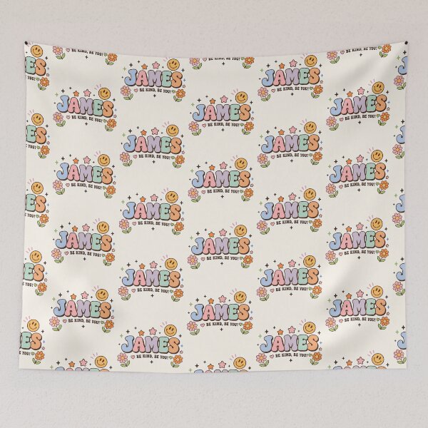 Item preview, James Retro Groovy Name | Be Kind Be You Cute Smiley Design designed and sold by looplandger.