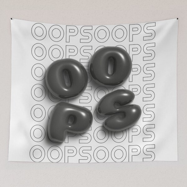 Item preview, Oops 3D Bubble Letters in Black and White designed and sold by AniDragonfly.