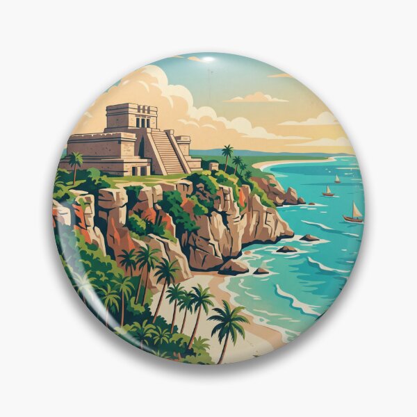 Item preview, Tulum Mexico Vintage Travel Poster | Retro Riviera Maya Wall Art designed and sold by Bomax121.