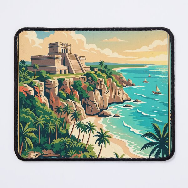 Item preview, Tulum Mexico Vintage Travel Poster | Retro Riviera Maya Wall Art designed and sold by Bomax121.