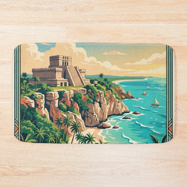 Item preview, Tulum Mexico Vintage Travel Poster | Retro Riviera Maya Wall Art designed and sold by Bomax121.