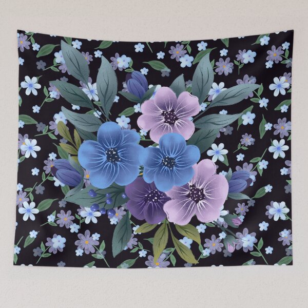 Item preview, Blue and Purple Floral designed and sold by MountainRoisin.