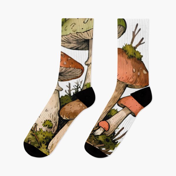 Item preview, Wild Mushroom Cluster Forest Illustration designed and sold by Linework Studio.