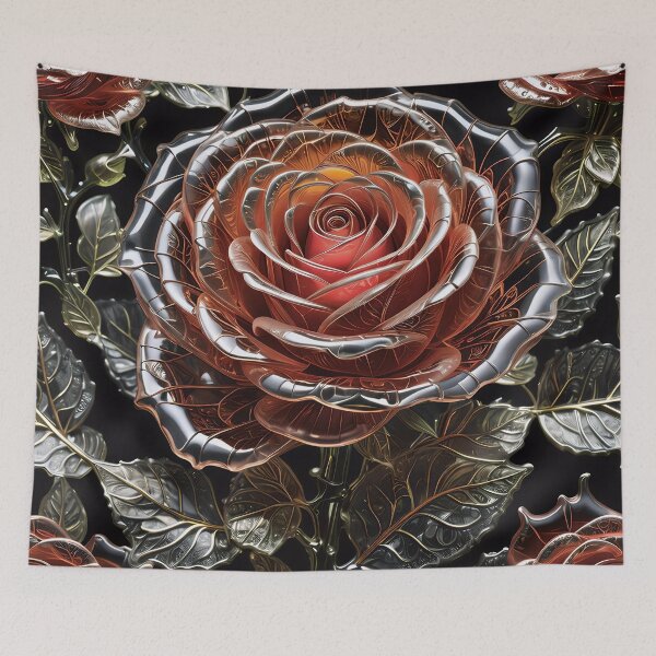 Item preview, Fragile Rose In Full Bloom Glass Art designed and sold by RelinCreates.