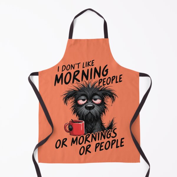 Item preview, I Don't Like Morning People - Grumpy Tired Dog Coffee Quote designed and sold by yanderedev.