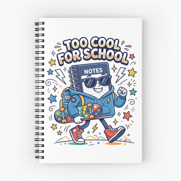 Item preview, Too Cool For School Skateboard Notebook Cartoon designed and sold by FrankOliver.