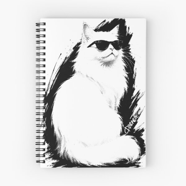 Item preview, Cool White Cat with Sunglasses Ink Sketch designed and sold by ferquirarte.