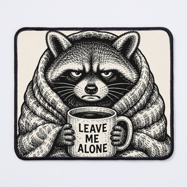 Item preview, Funny Grumpy Raccoon - Leave Me Alone designed and sold by legendaryskins.