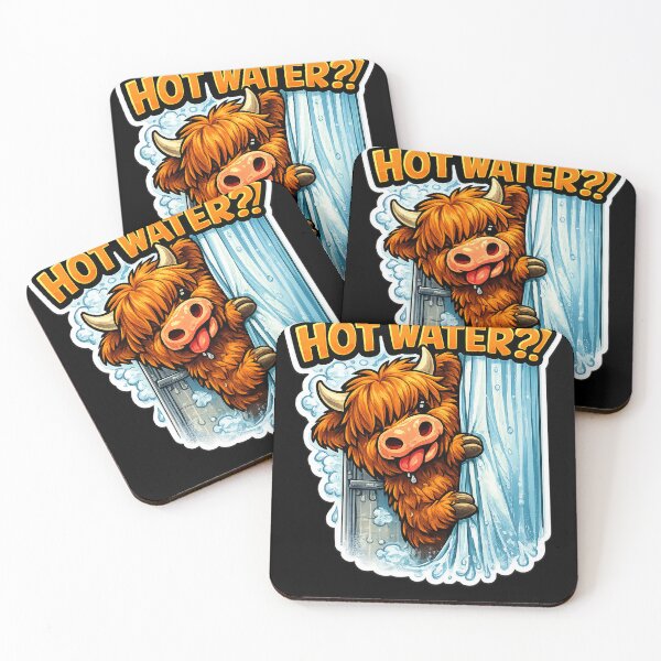 Item preview, Scottish cow hogging the hot water designed and sold by Sartawsky.