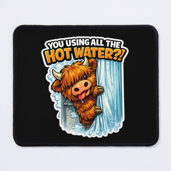 Item preview, Scottish cow hogging the hot water designed and sold by Sartawsky.